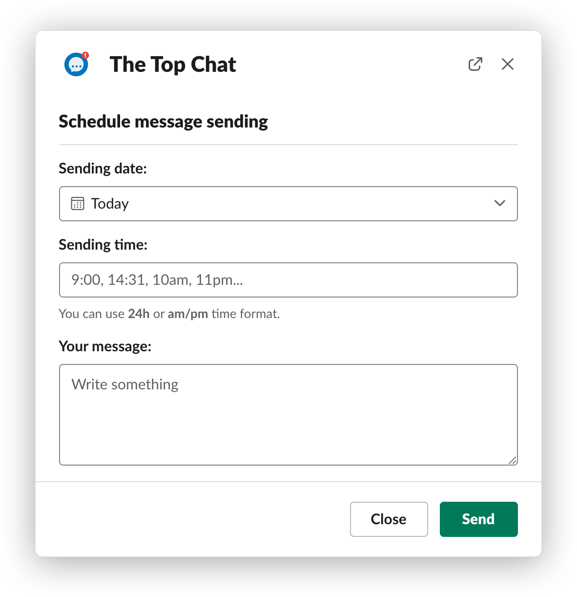 Schedule (delay) Slack message in a conversation